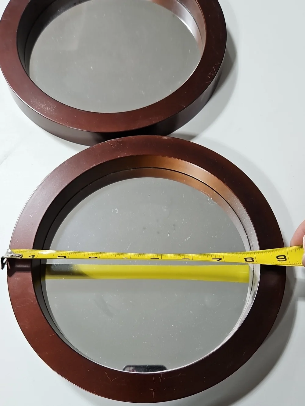Round Wall Mirror Trio in Dark Brown And Gold Set Of 5